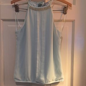 Express Mint Bejeweled Halter Top